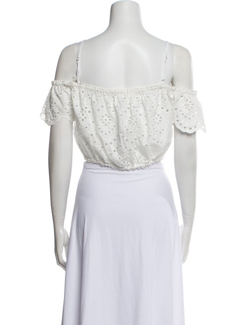 Poupette St Barth Off-The-Shoulder Short Sleeve Crop Top