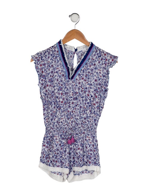Poupette St Barth Girls' Floral Printed Romper