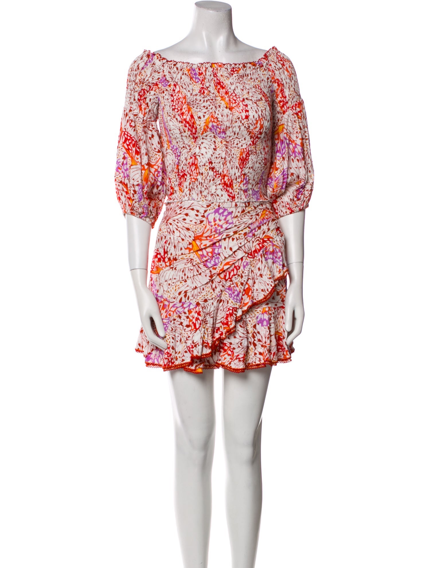 Poupette St Barth Printed Embroidered Accent Skirt Set