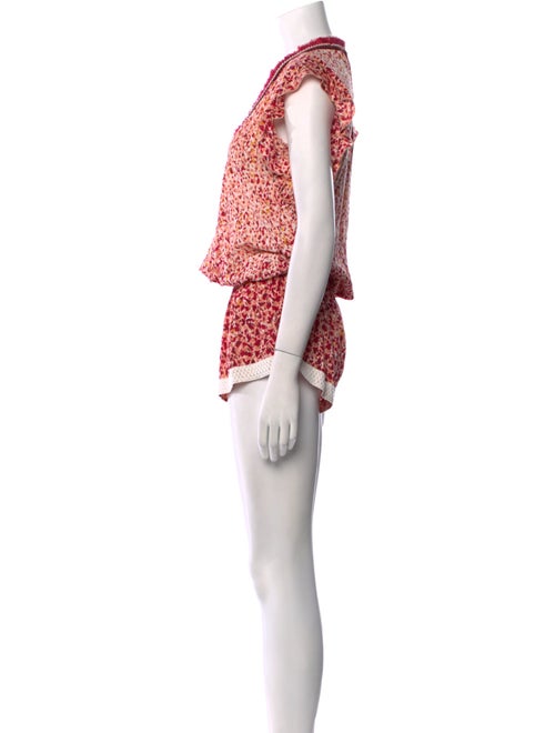 Poupette St Barth Printed Plunge Neckline Romper