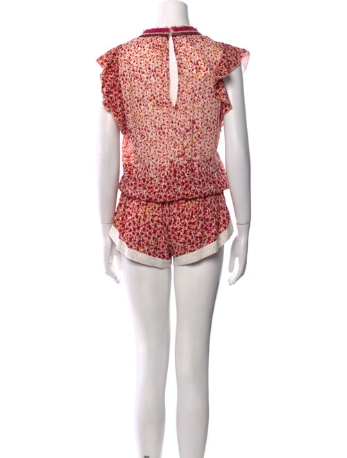 Poupette St Barth Printed Plunge Neckline Romper
