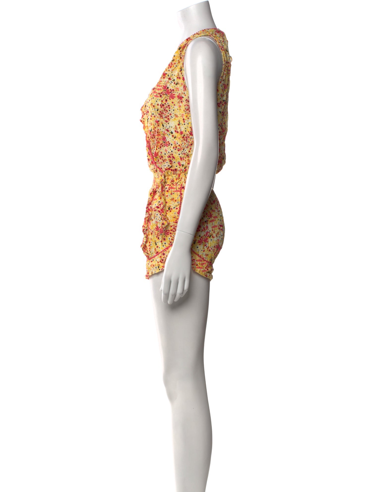 Poupette St Barth Floral Print V-Neck Romper