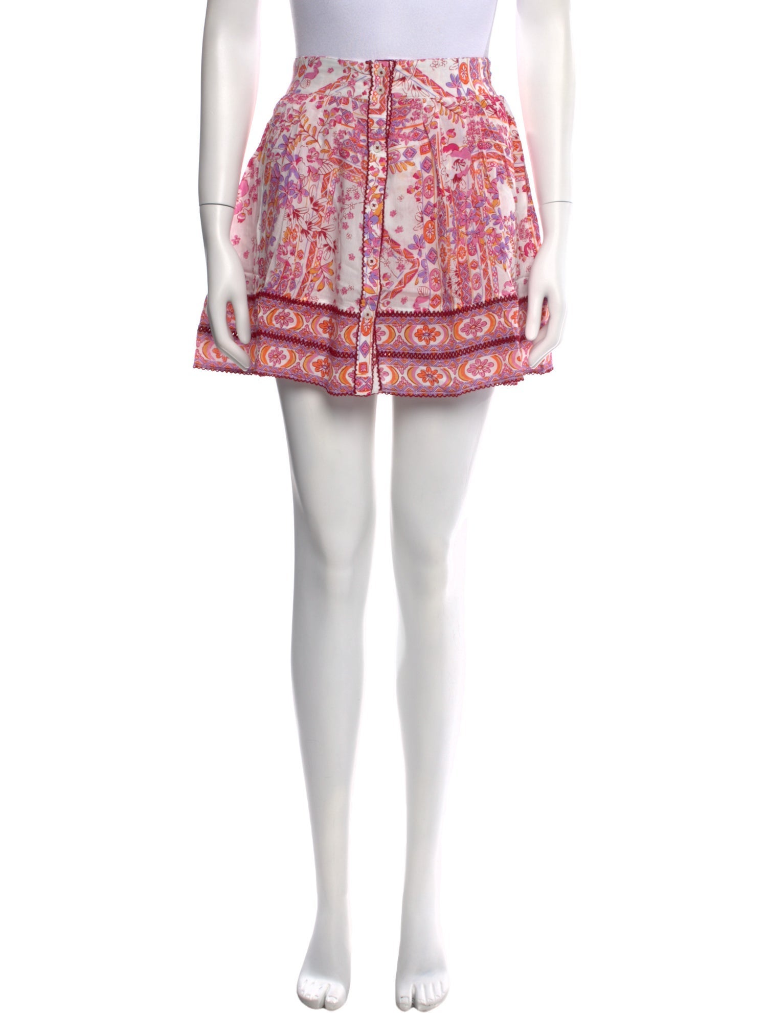 Poupette St Barth Floral Print Mini Skirt w/ Tags