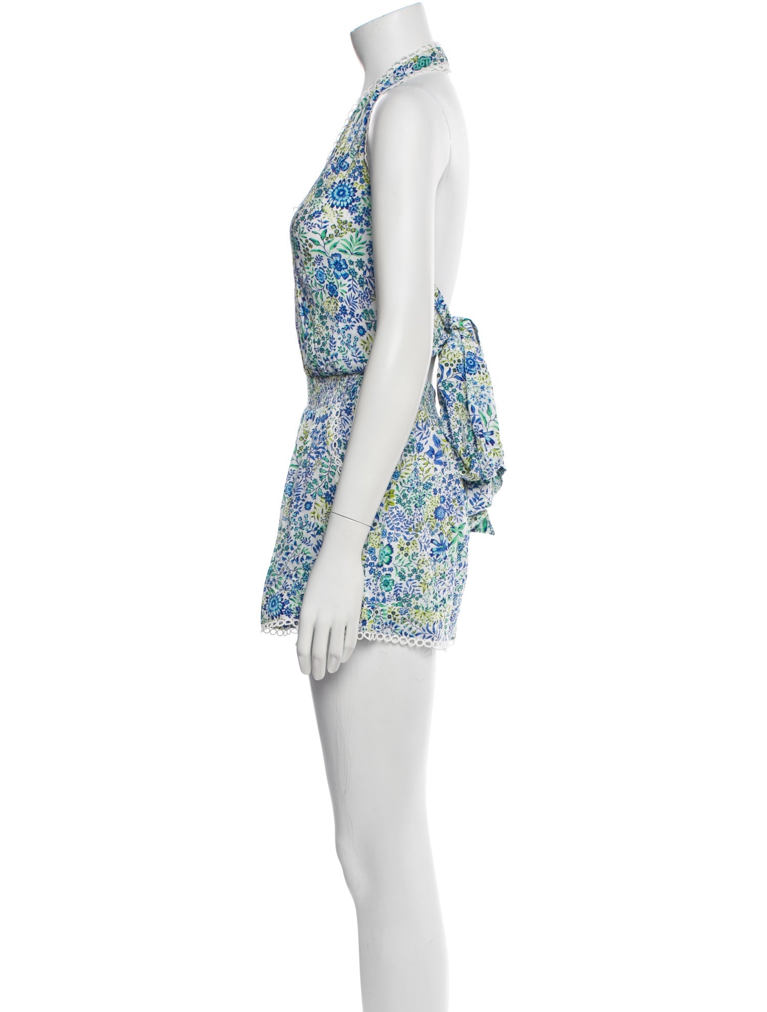 Poupette St Barth Floral Print V-Neck Romper w/ Tags