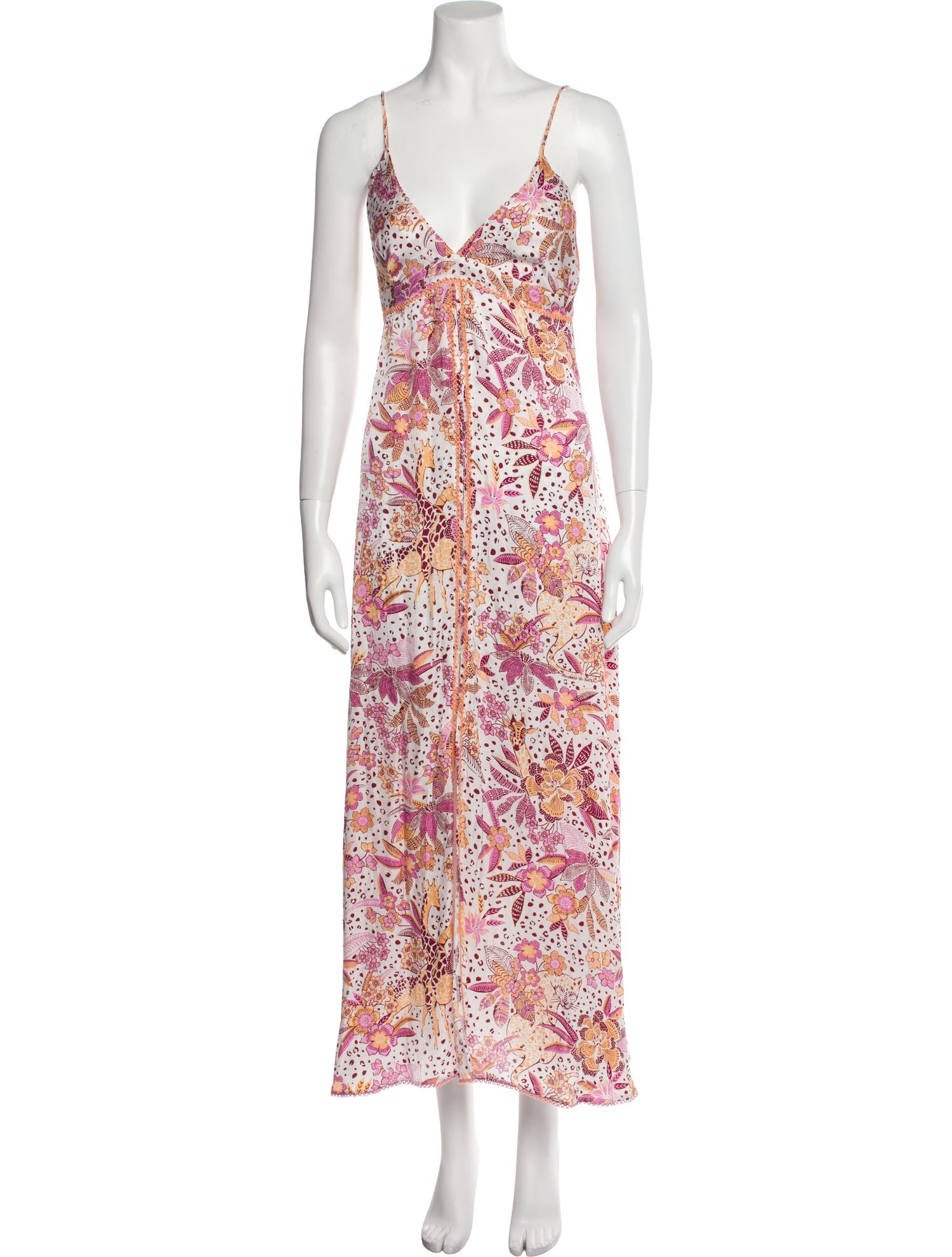 Poupette St Barth Floral Print Midi Length Dress