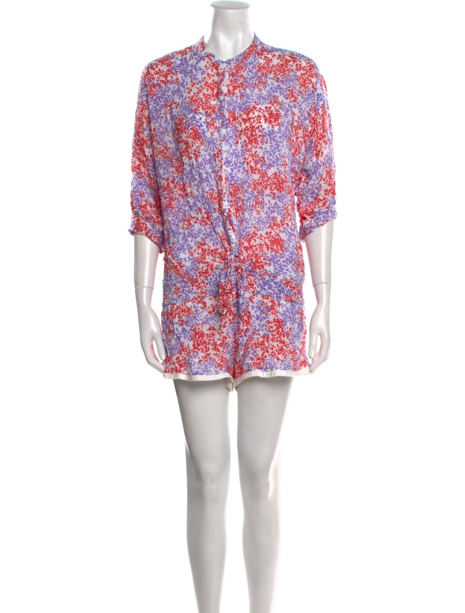 Poupette St Barth Printed Crew Neck Romper