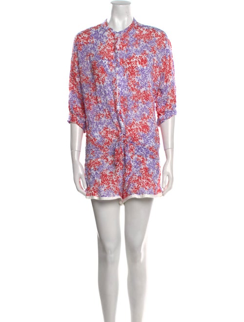 Poupette St Barth Printed Crew Neck Romper