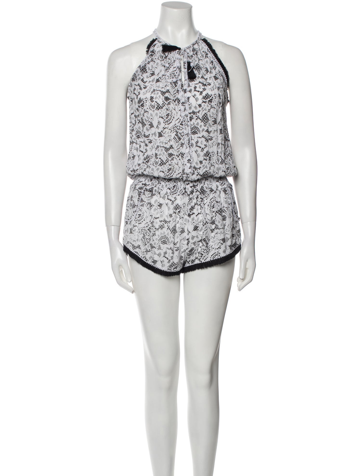 Poupette St Barth Printed Crew Neck Romper