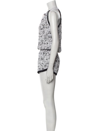 Poupette St Barth Printed Crew Neck Romper
