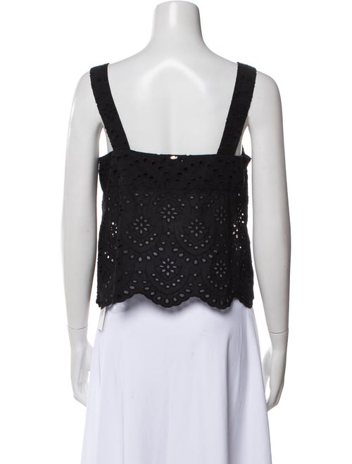 Poupette St Barth Lace Pattern Square Neckline Crop Top