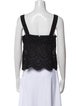 Poupette St Barth Lace Pattern Square Neckline Crop Top
