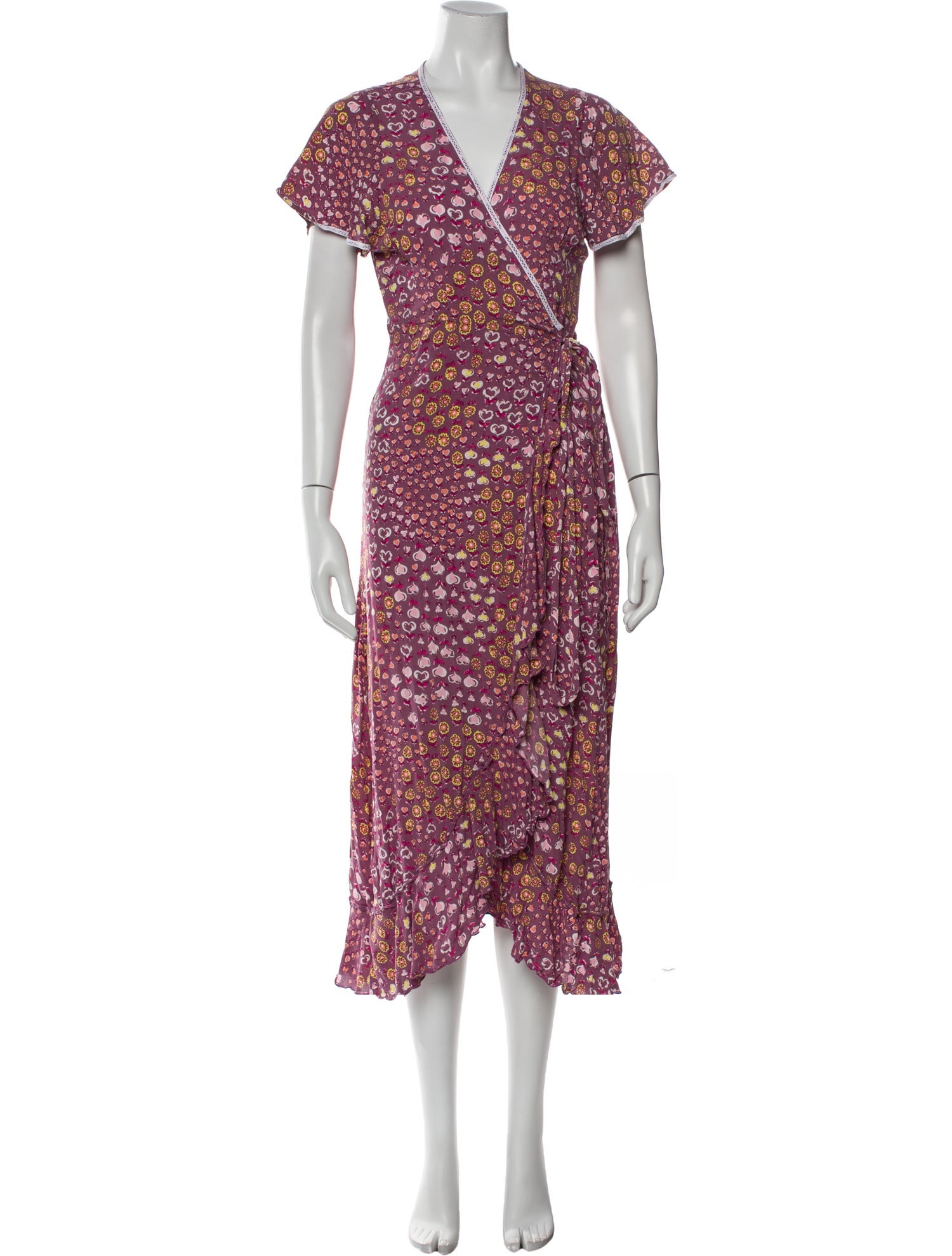 Poupette St Barth Floral Print Midi Length Dress