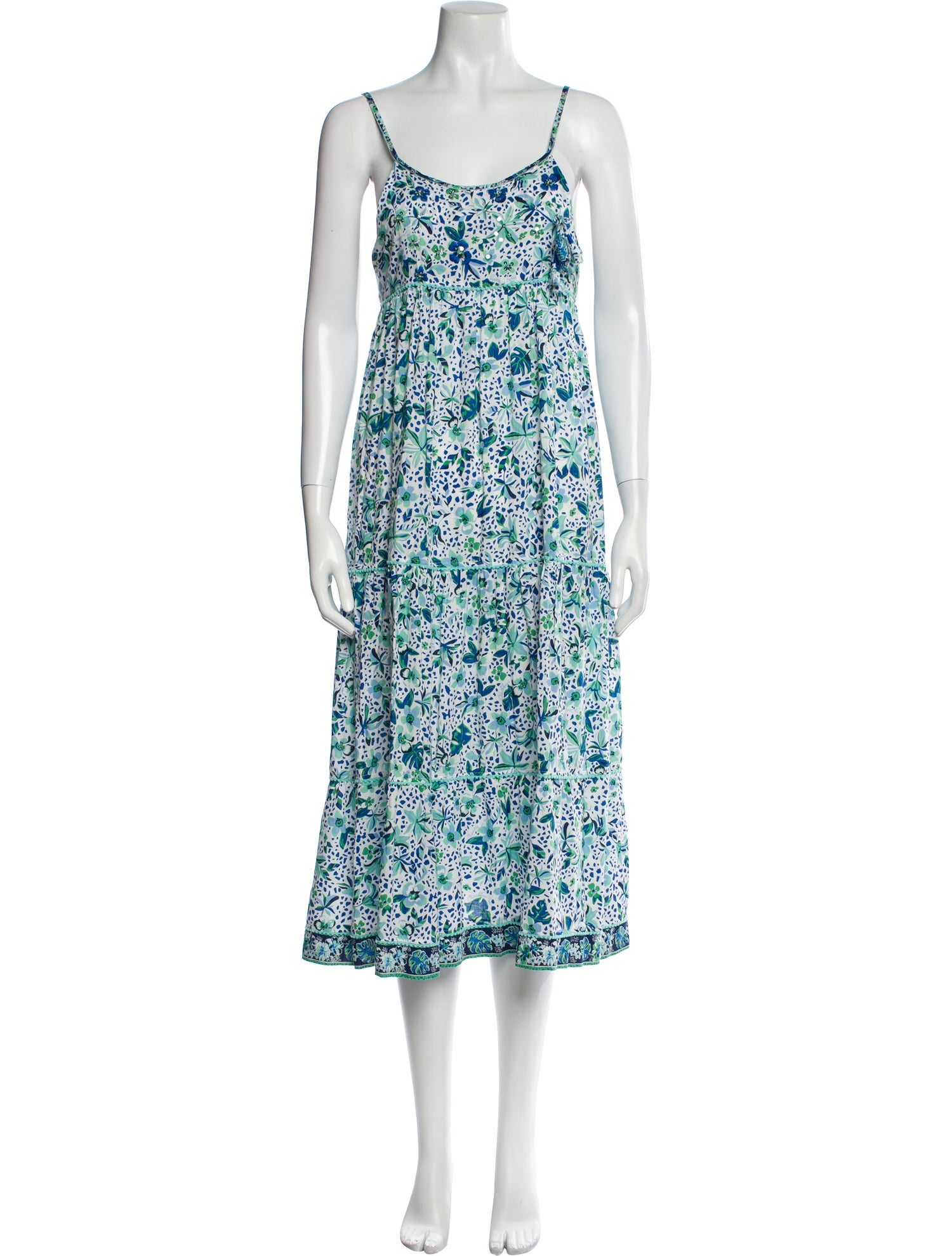 Poupette St Barth Floral Print Midi Length Dress