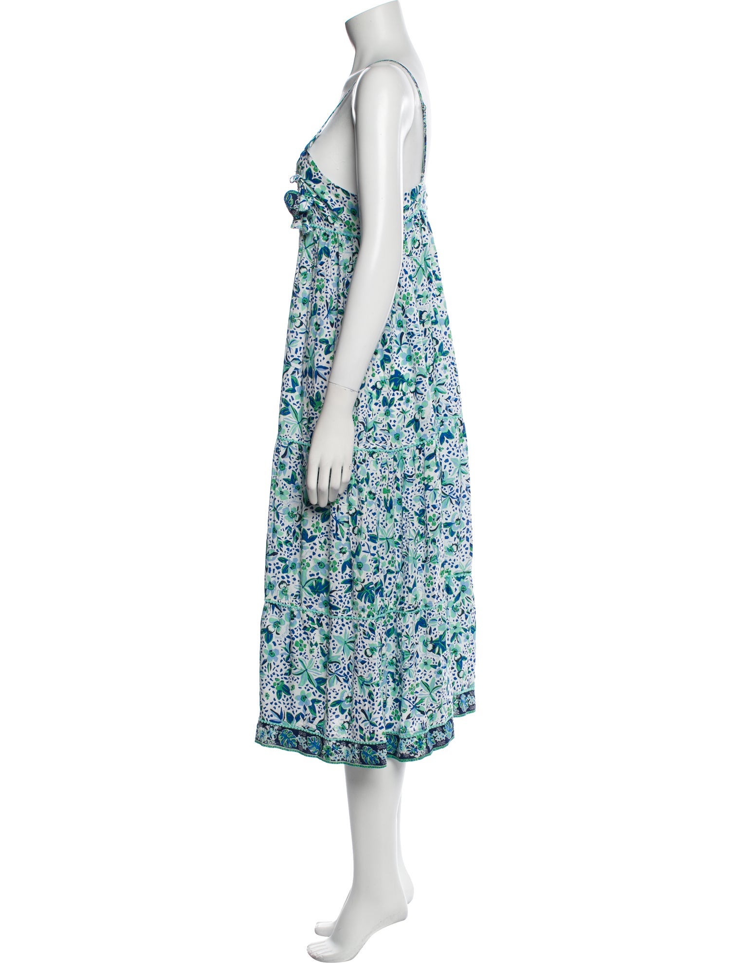 Poupette St Barth Floral Print Midi Length Dress
