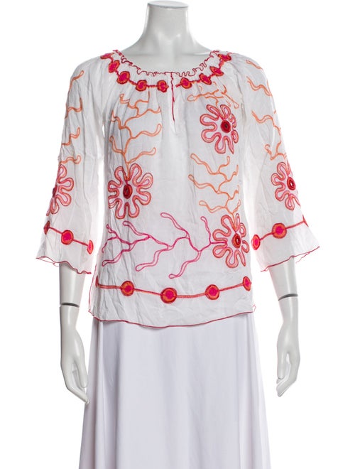 Poupette St Barth Printed Scoop Neck Blouse