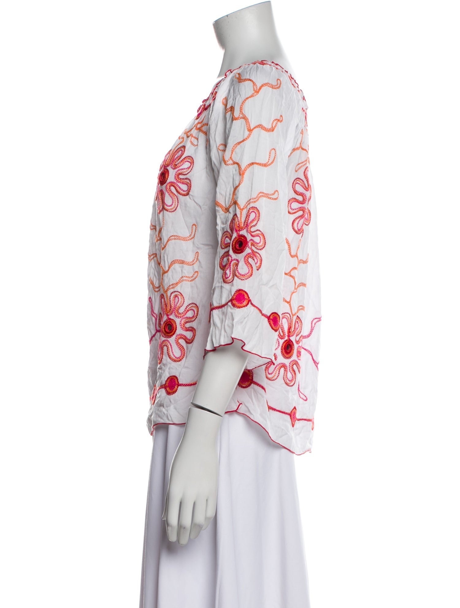 Poupette St Barth Printed Scoop Neck Blouse