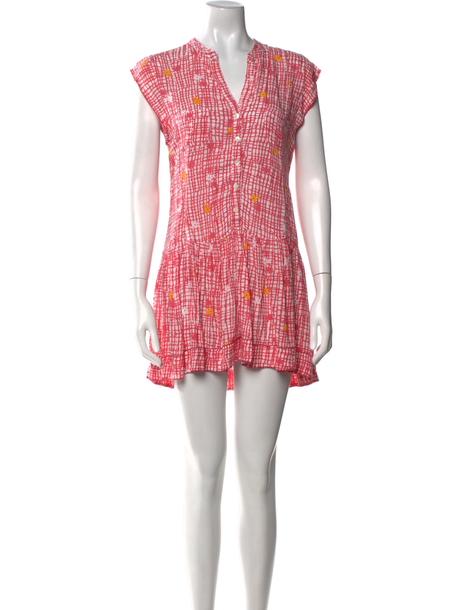 Poupette St Barth Plaid Print Mini Dress