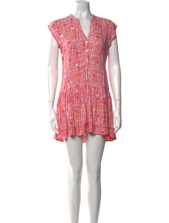 Poupette St Barth Plaid Print Mini Dress