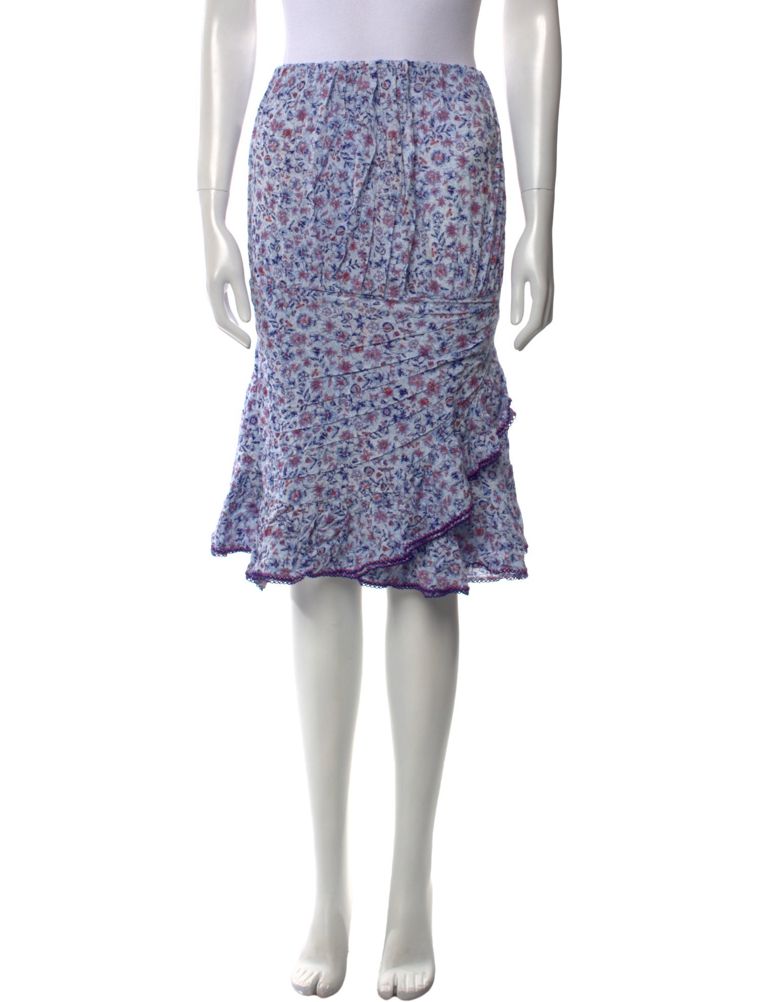 Poupette St Barth Floral Print Knee-Length Skirt w/ Tags