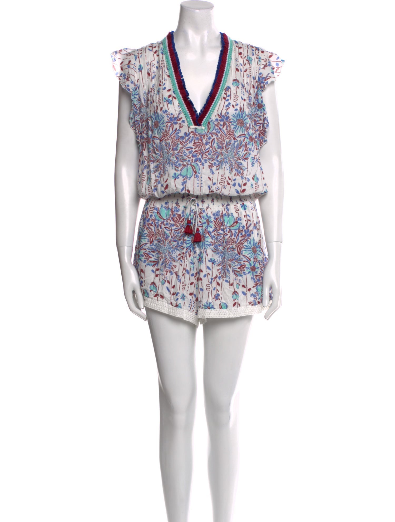 Poupette St Barth Printed V-Neck Romper