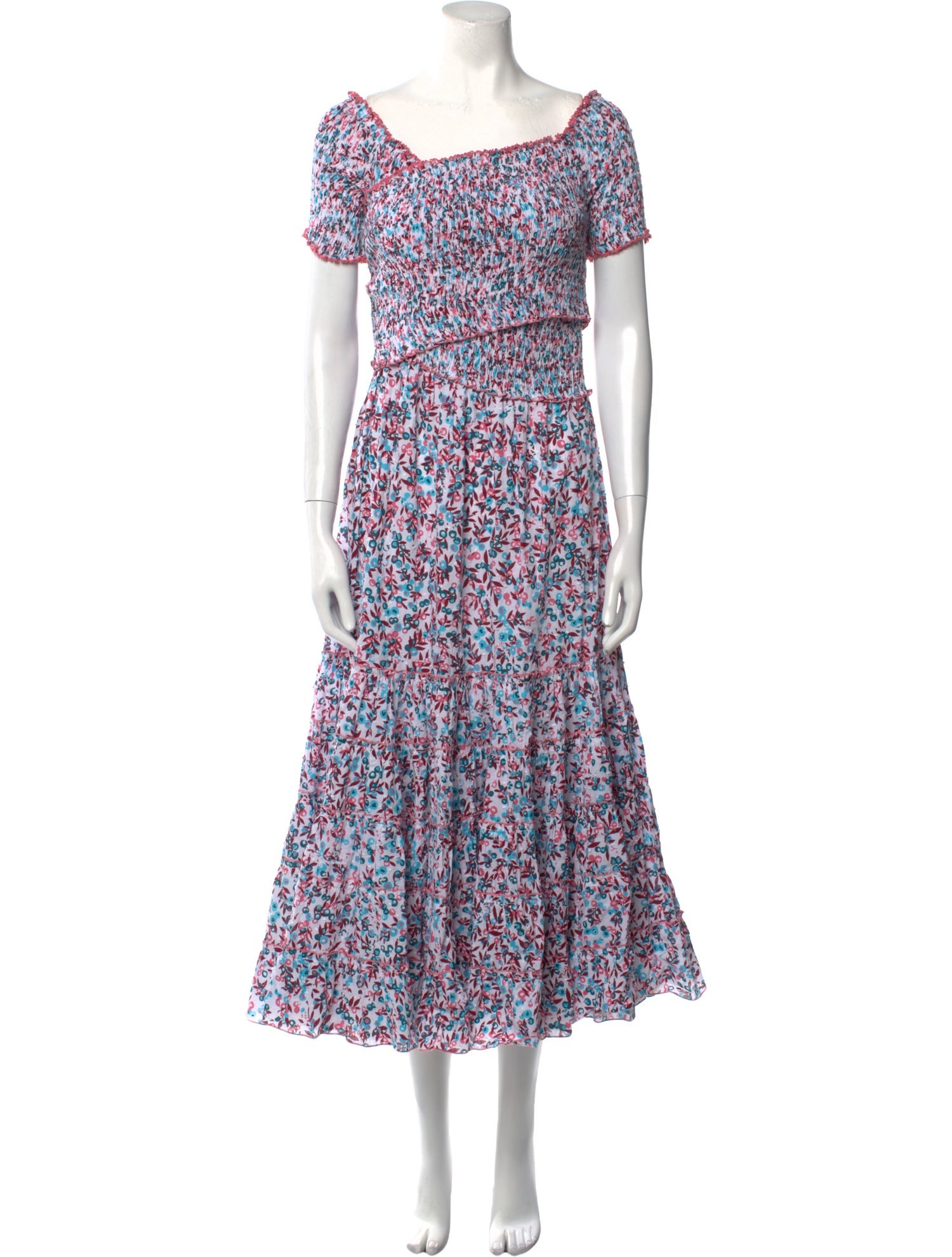 Poupette St Barth Floral Print Midi Length Dress