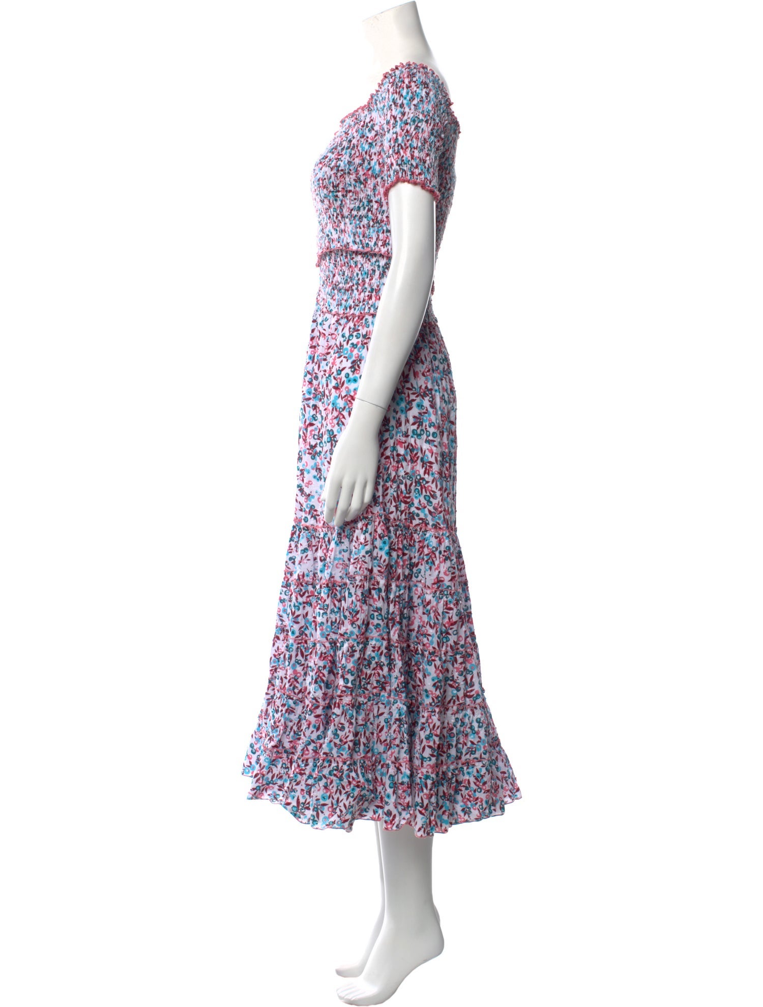 Poupette St Barth Floral Print Midi Length Dress