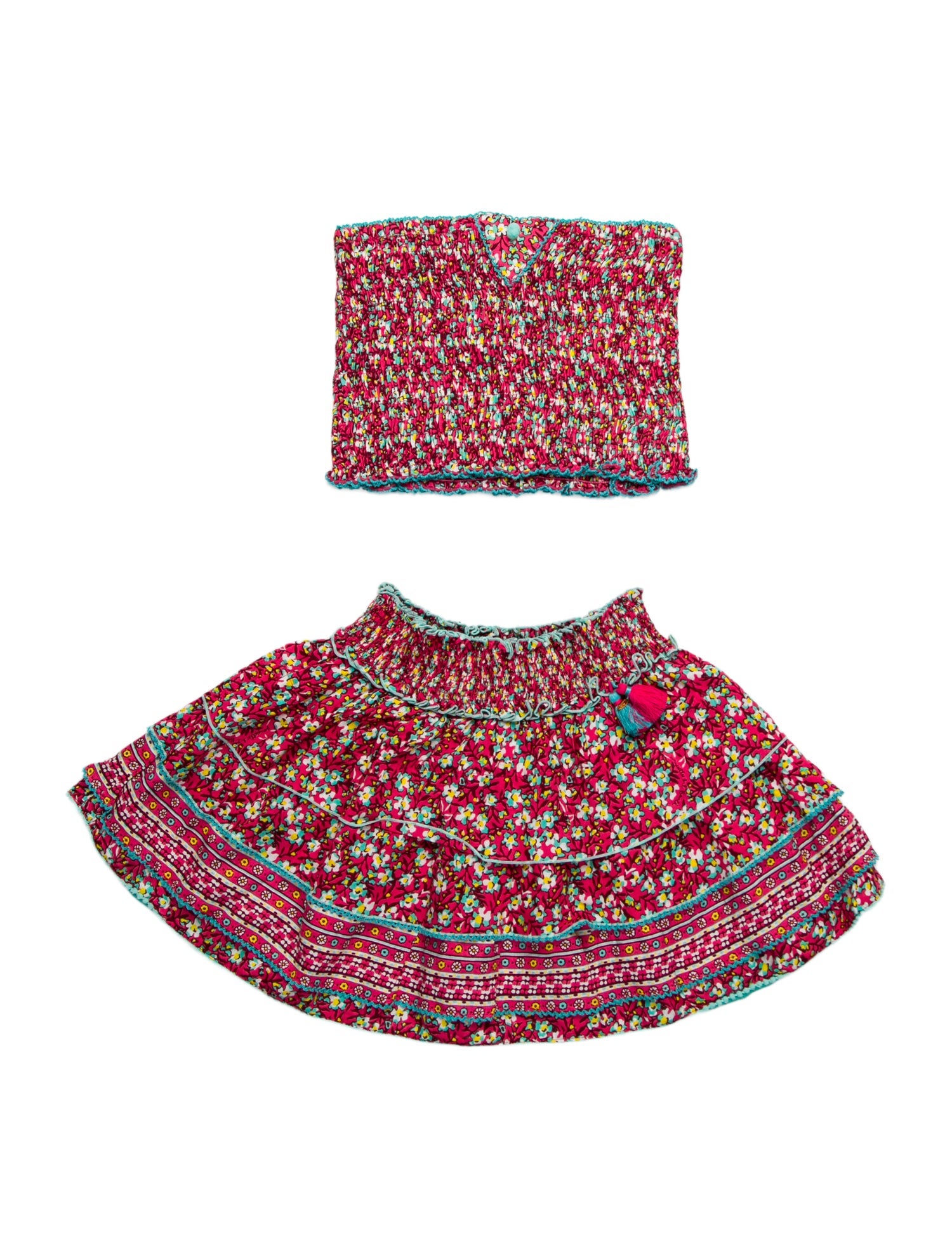 Poupette St Barth Girls' Patterned Skirt Set