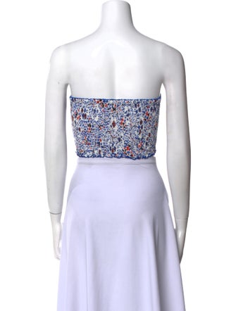 Poupette St Barth Silk Floral Print Crop Top