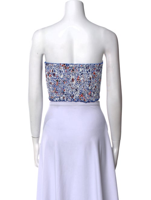 Poupette St Barth Silk Floral Print Crop Top