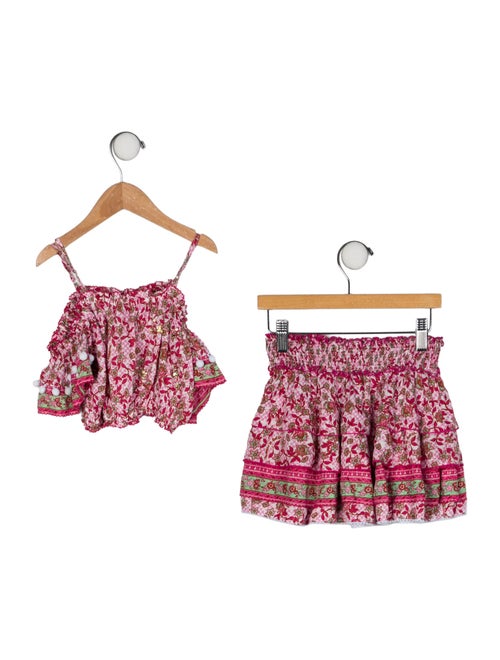 Poupette St Barth Toddler Girls' Patterned Printed Two Piece Skirt Set