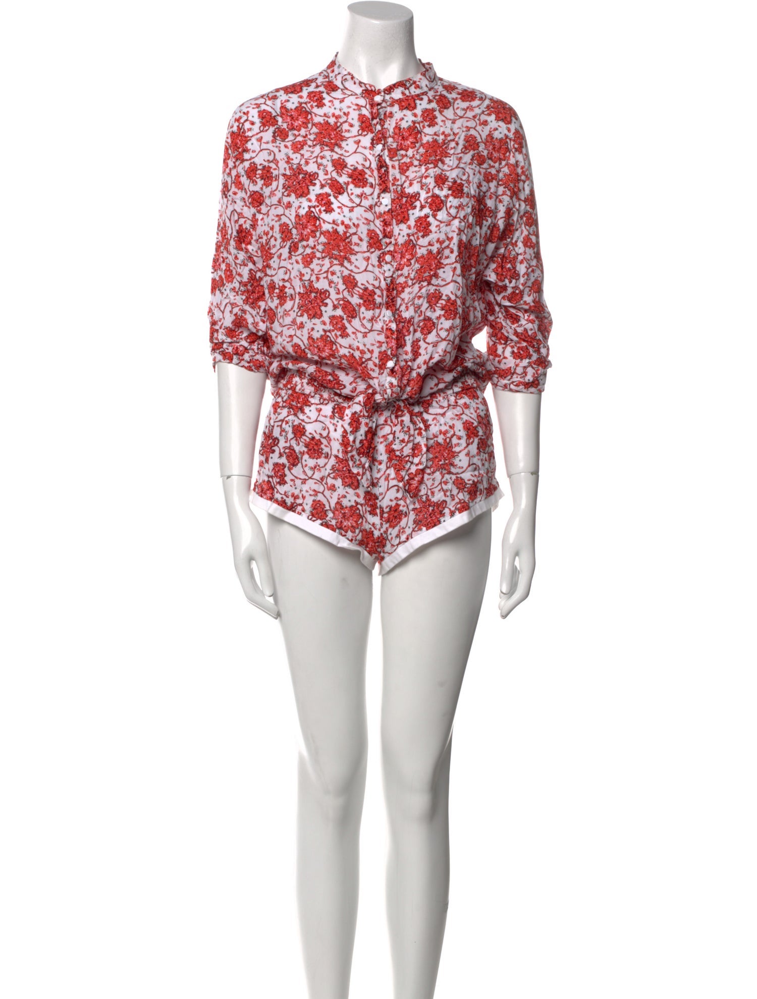 Poupette St Barth Printed Crew Neck Romper