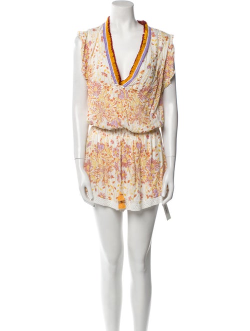 Poupette St Barth Floral Print V-Neck Romper