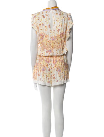 Poupette St Barth Floral Print V-Neck Romper