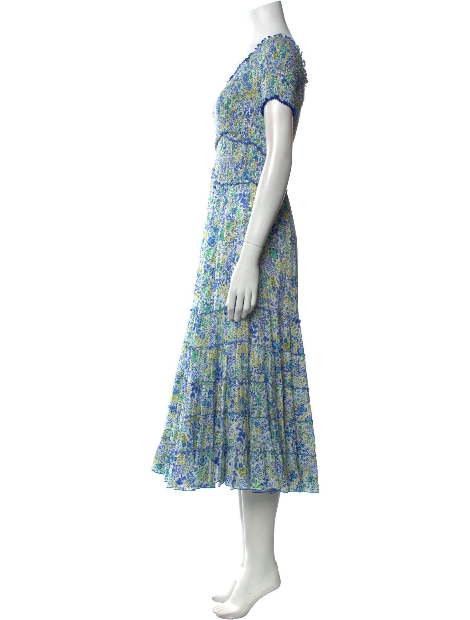 Poupette St Barth Floral Print Midi Length Dress