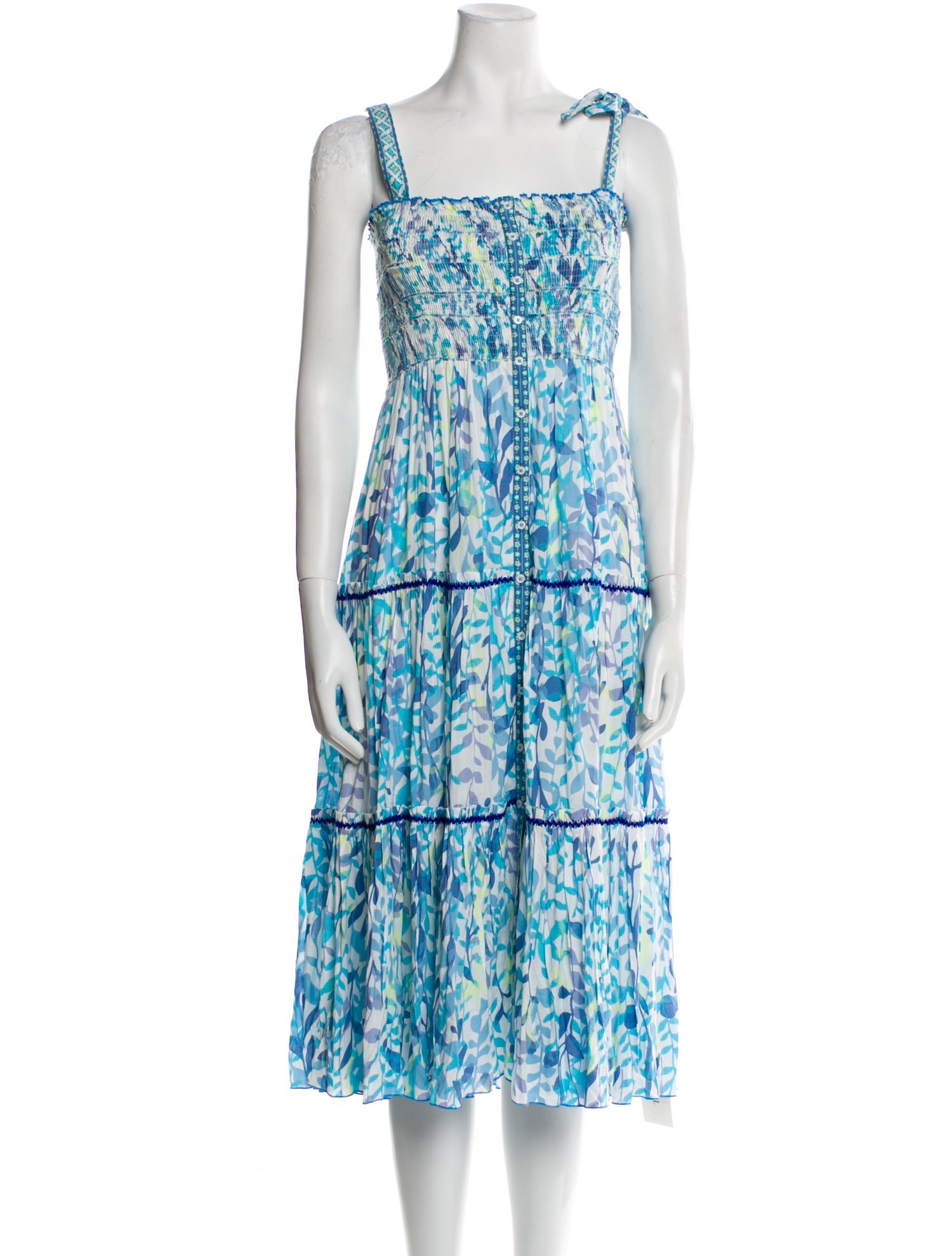 Poupette St Barth Floral Print Midi Length Dress