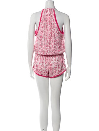 Poupette St Barth Printed Tie Neck Romper