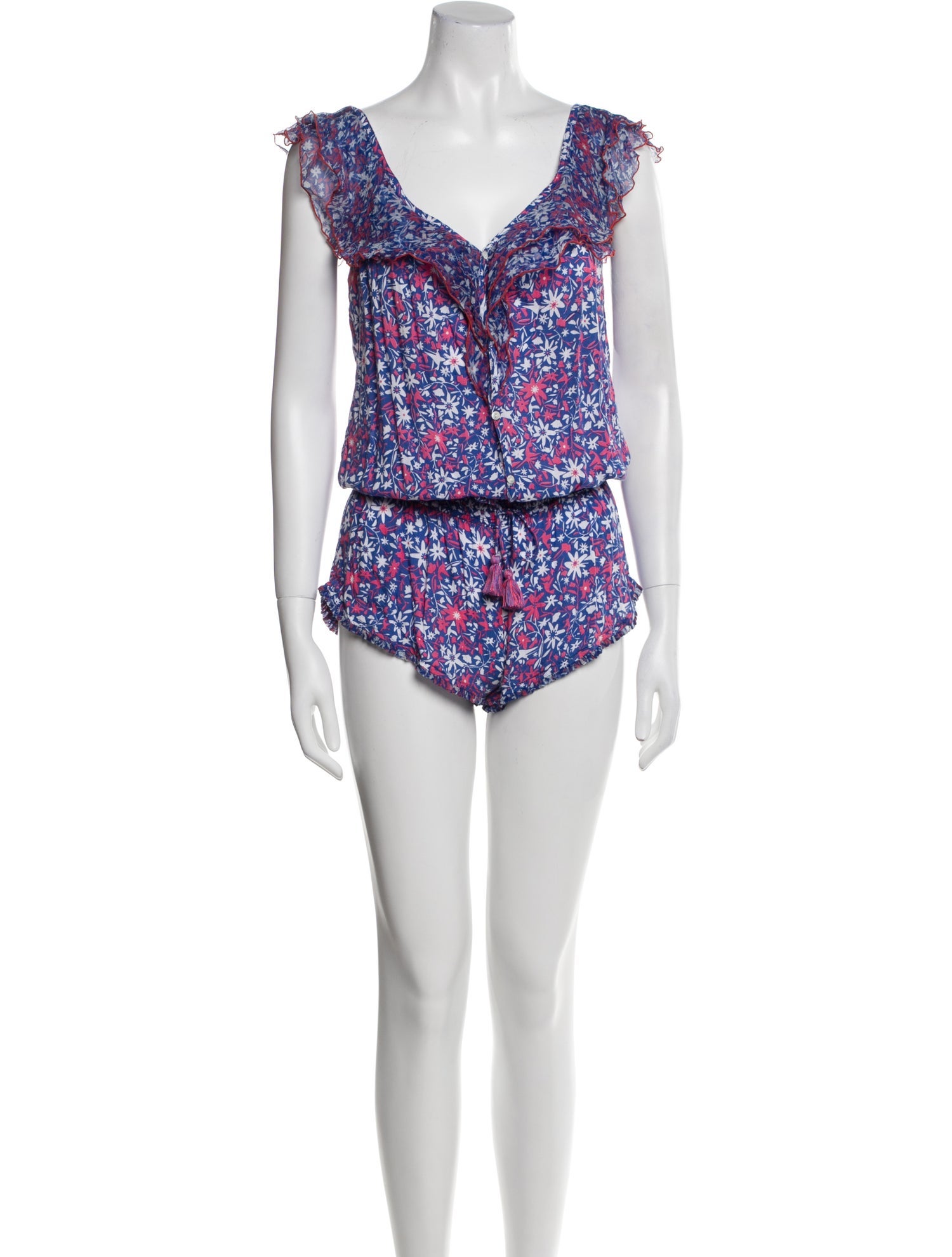 Poupette St Barth Printed V-Neck Romper