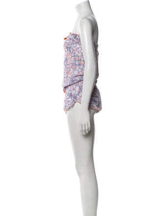 Poupette St Barth Printed Strapless Romper