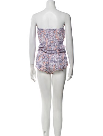 Poupette St Barth Printed Strapless Romper
