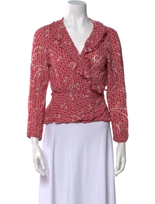 Poupette St Barth Floral Print V-Neck Crop Top