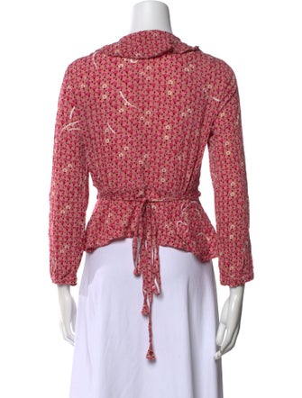 Poupette St Barth Floral Print V-Neck Crop Top