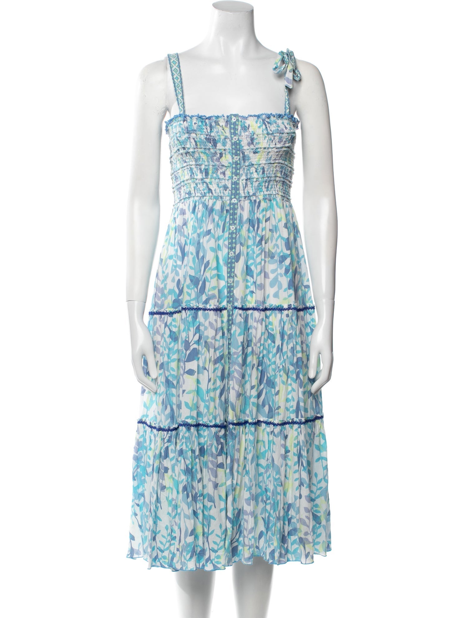 Poupette St Barth Floral Print Midi Length Dress