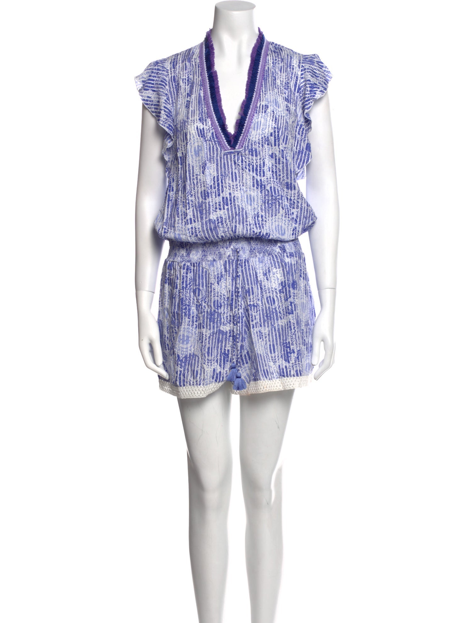 Poupette St Barth Printed V-Neck Romper