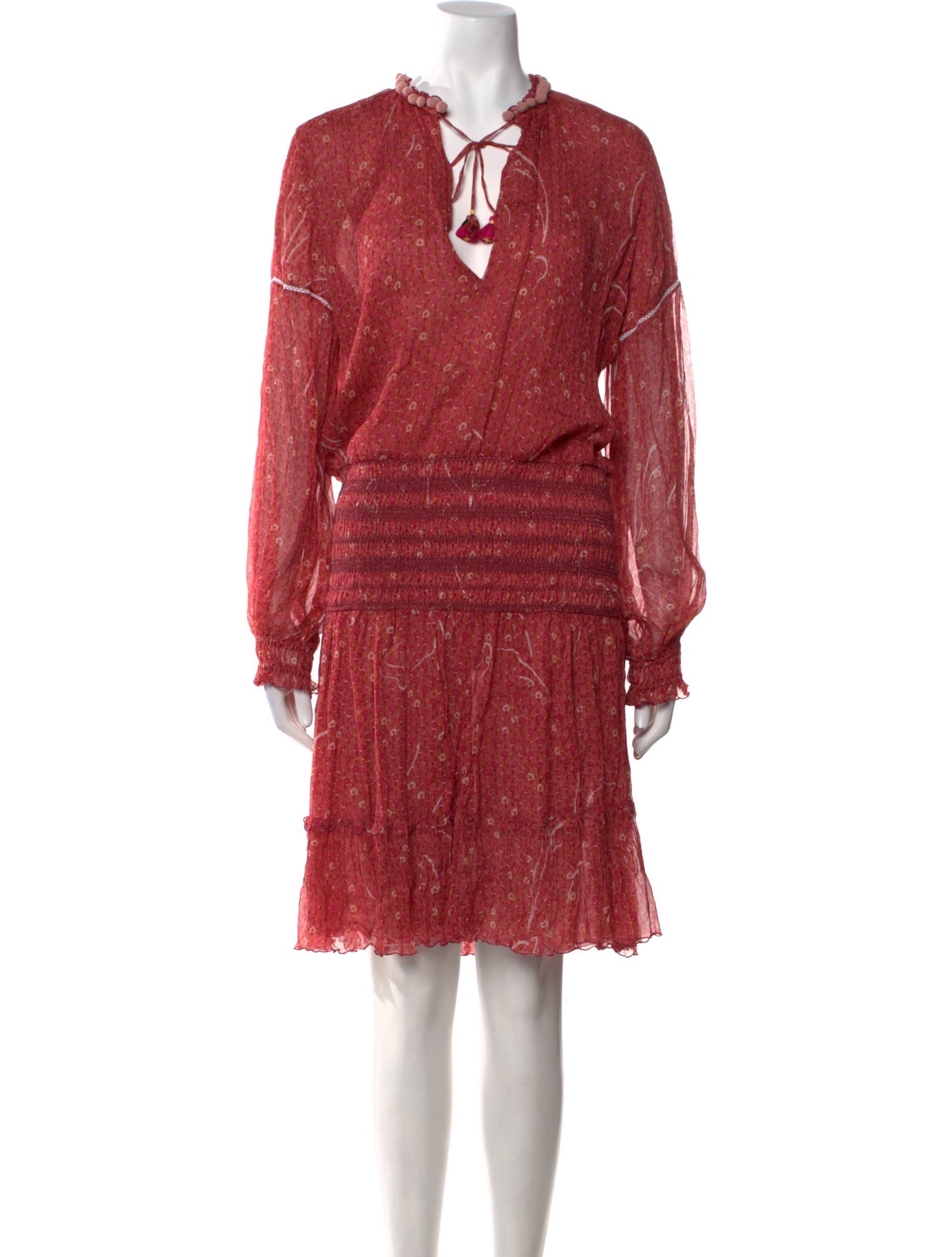 Poupette St Barth V-Neck Knee-Length Dress