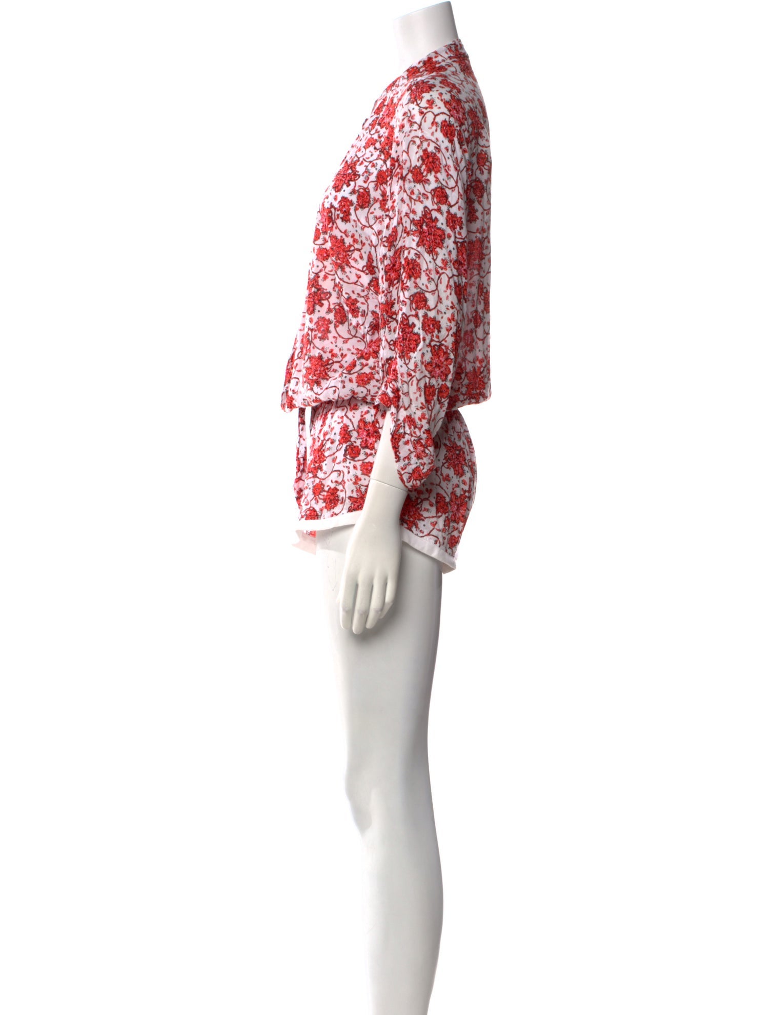 Poupette St Barth Floral Print Mock Neck Romper