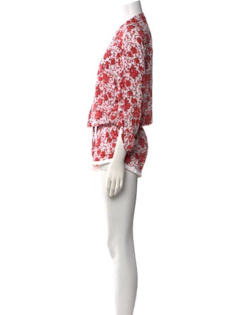 Poupette St Barth Floral Print Mock Neck Romper