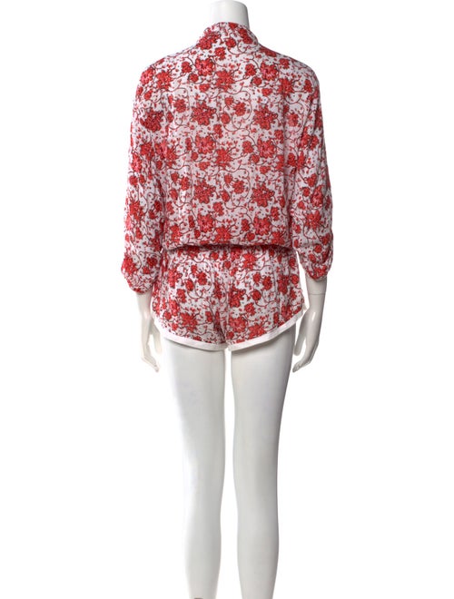 Poupette St Barth Floral Print Mock Neck Romper