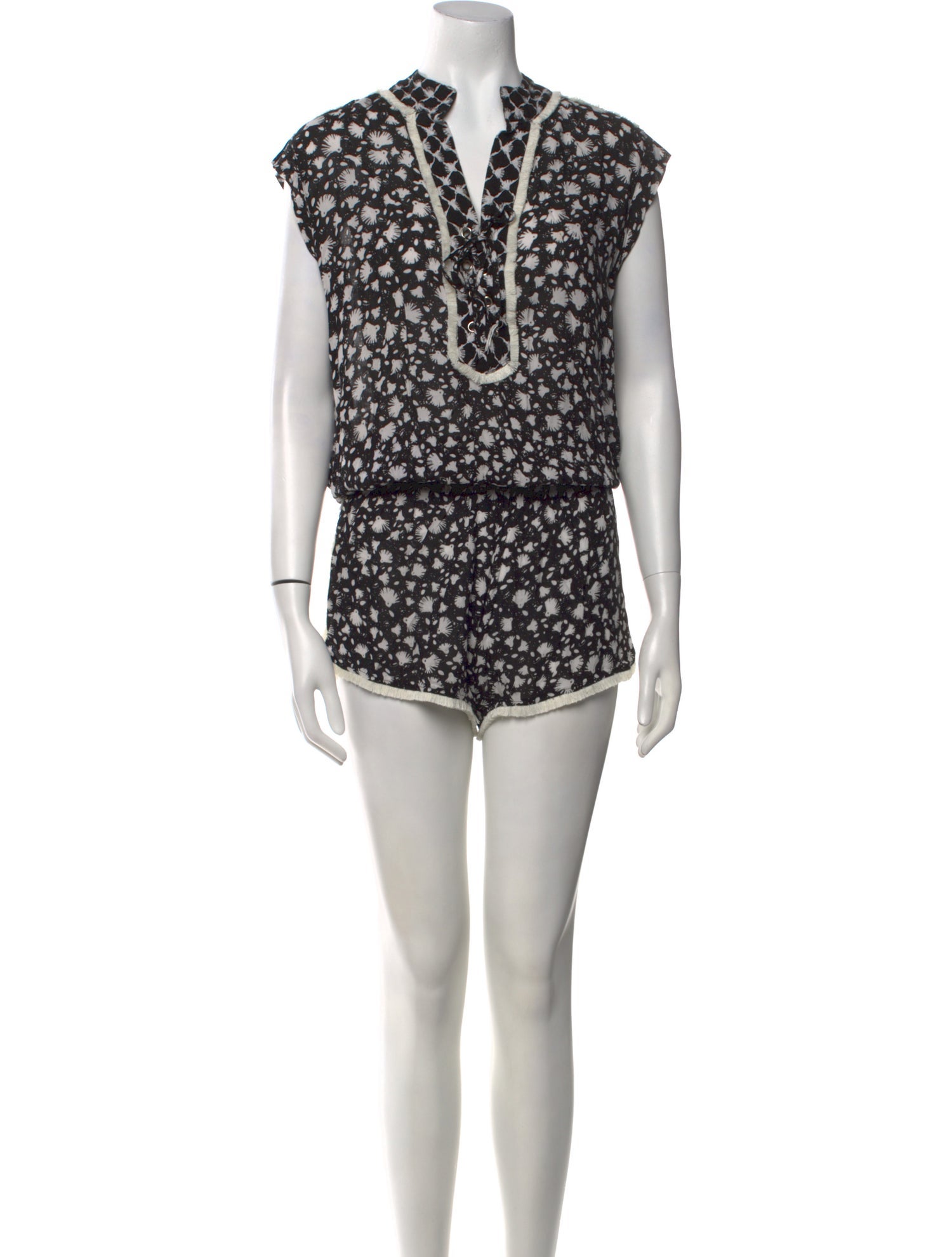 Poupette St Barth Printed V-Neck Romper