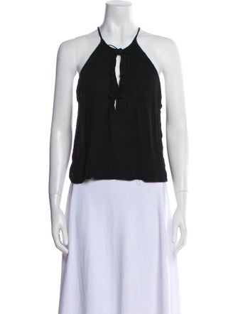 Poupette St Barth Halterneck Sleeveless Crop Top