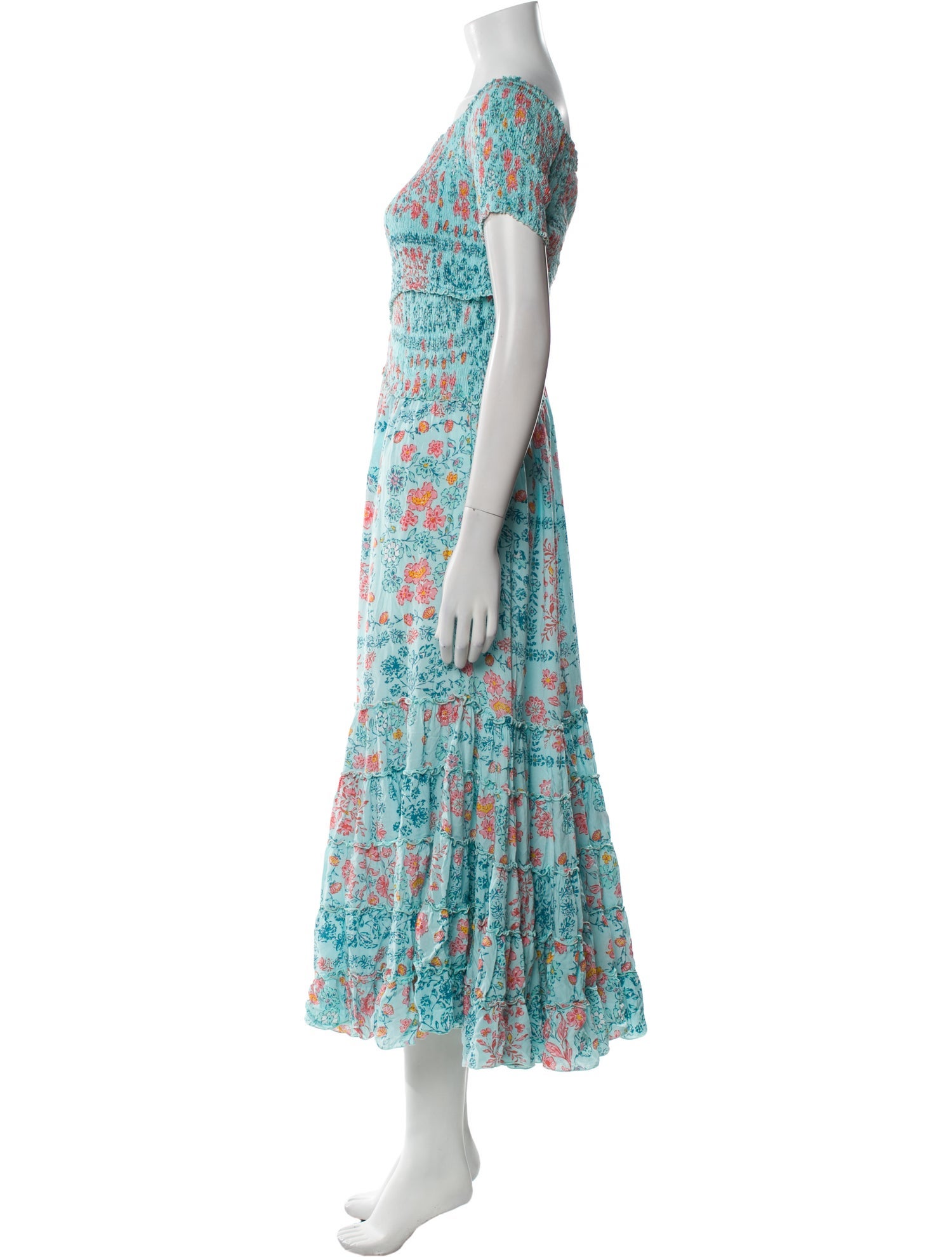 Poupette St Barth Floral Print Midi Length Dress